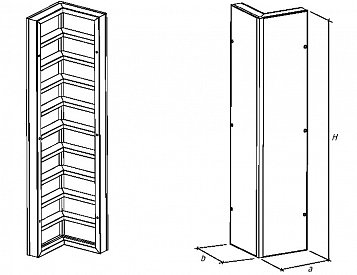 Щит угловой наружный 0,5х0,5х3,0м