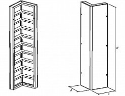 Щит угловой внутренний 0,45х0,45х3,0м